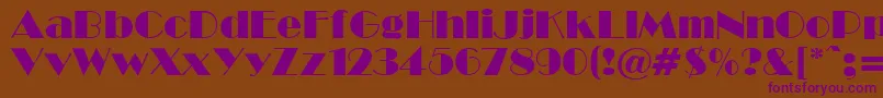 BroadwayCyrillic-Schriftart – Violette Schriften auf braunem Hintergrund