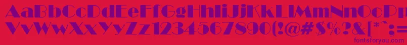 BroadwayCyrillic Font – Purple Fonts on Red Background