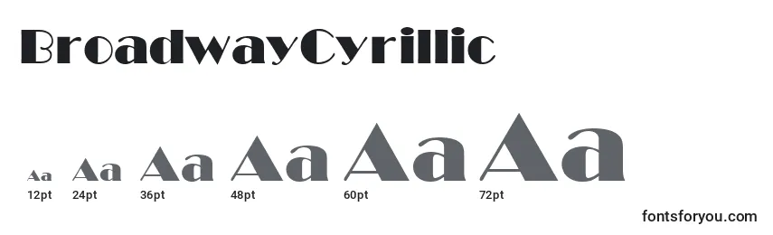 Размеры шрифта BroadwayCyrillic