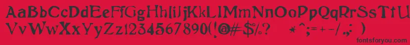 フォントFreud – 赤い背景に黒い文字