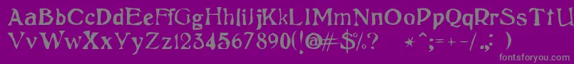 フォントFreud – 紫の背景に灰色の文字