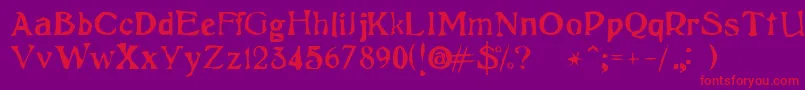 フォントFreud – 紫の背景に赤い文字