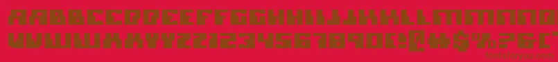 MicronianExpanded-fontti – ruskeat fontit punaisella taustalla