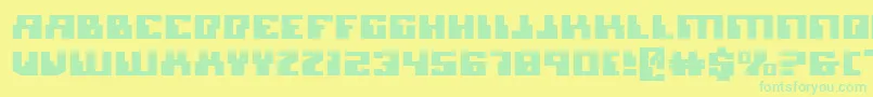 MicronianExpanded-Schriftart – Grüne Schriften auf gelbem Hintergrund
