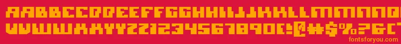 MicronianExpanded Font – Orange Fonts on Red Background