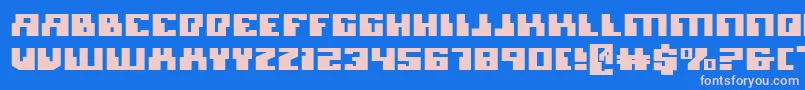 MicronianExpanded Font – Pink Fonts on Blue Background