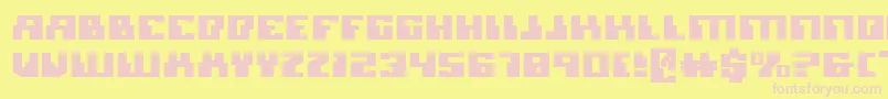 MicronianExpanded-fontti – vaaleanpunaiset fontit keltaisella taustalla