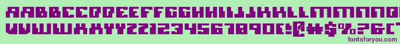 Fonte MicronianExpanded – fontes roxas em um fundo verde
