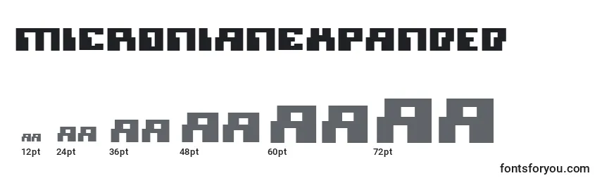 Размеры шрифта MicronianExpanded