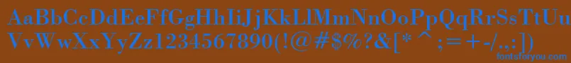 フォントStBodoni – 茶色の背景に青い文字