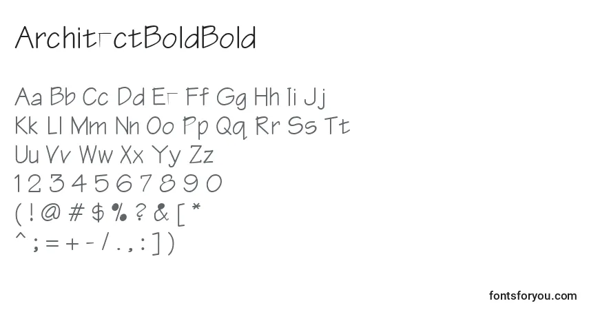 Schriftart ArchitectBoldBold – Alphabet, Zahlen, spezielle Symbole