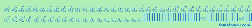 Więcej informacji o czcionce KrIDo Czcionka KrIDo – niebieskie czcionki na zielonym tle