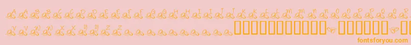 KrIDo-Schriftart – Orangefarbene Schriften auf rosa Hintergrund