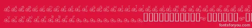 KrIDo Font – Pink Fonts on Red Background