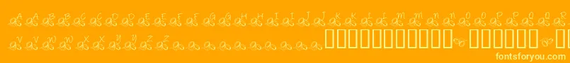 KrIDo-Schriftart – Gelbe Schriften auf orangefarbenem Hintergrund