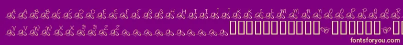 KrIDo-Schriftart – Gelbe Schriften auf violettem Hintergrund