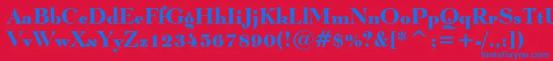 LucianBoldBt Font – Blue Fonts on Red Background