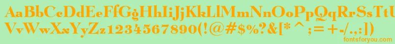 LucianBoldBt Font – Orange Fonts on Green Background