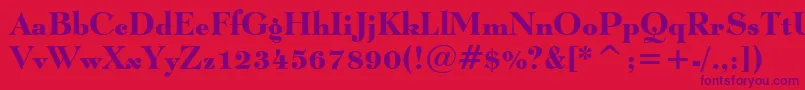 LucianBoldBt Font – Purple Fonts on Red Background