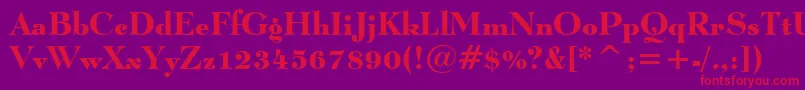 LucianBoldBt Font – Red Fonts on Purple Background