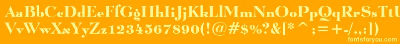 LucianBoldBt Font – Yellow Fonts on Orange Background