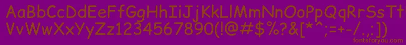 ComicRelief Font – Brown Fonts on Purple Background