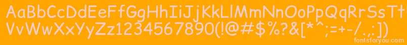 Fonte ComicRelief – fontes rosa em um fundo laranja