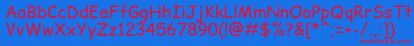ComicRelief Font – Red Fonts on Blue Background