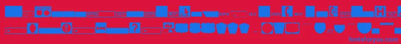 Шрифт EsriUsMutcd3 – синие шрифты на красном фоне
