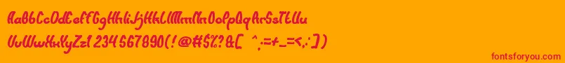 SunsetBeach-Schriftart – Rote Schriften auf orangefarbenem Hintergrund