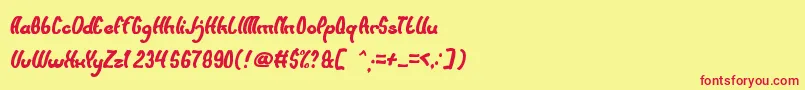 SunsetBeach Font – Red Fonts on Yellow Background
