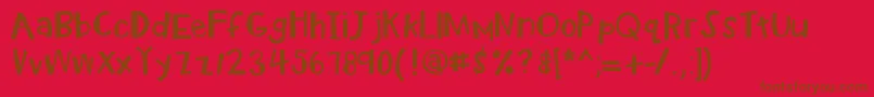Kbradiowatcher Font – Brown Fonts on Red Background