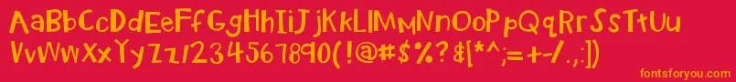 Kbradiowatcher Font – Orange Fonts on Red Background