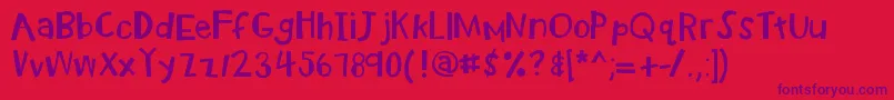 Kbradiowatcher Font – Purple Fonts on Red Background