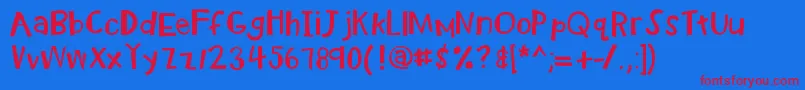 Kbradiowatcher Font – Red Fonts on Blue Background