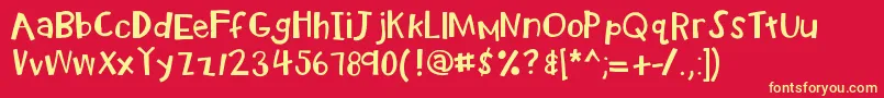 Kbradiowatcher Font – Yellow Fonts on Red Background