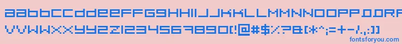Pixeldust-Schriftart – Blaue Schriften auf rosa Hintergrund