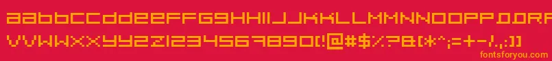 Pixeldust Font – Orange Fonts on Red Background