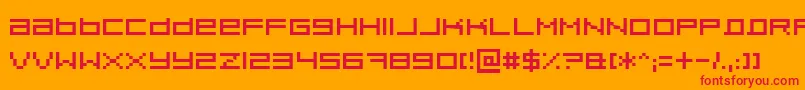 Pixeldust Font – Red Fonts on Orange Background