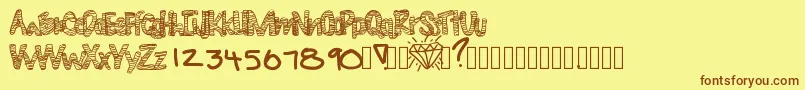 Diamondlife Font – Brown Fonts on Yellow Background