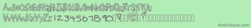 Шрифт Diamondlife – серые шрифты на зелёном фоне