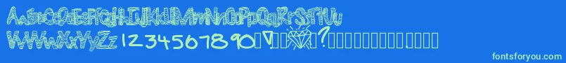 Diamondlife Font – Green Fonts on Blue Background