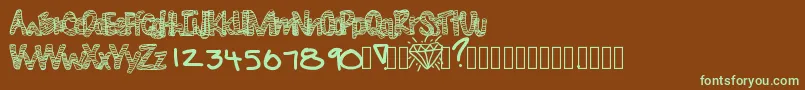 Diamondlife Font – Green Fonts on Brown Background