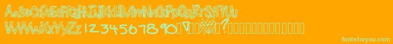 Diamondlife Font – Green Fonts on Orange Background