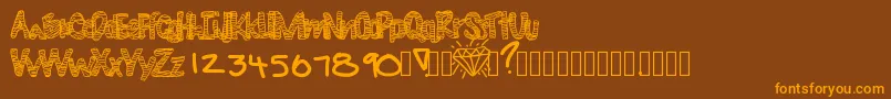 Diamondlife-Schriftart – Orangefarbene Schriften auf braunem Hintergrund