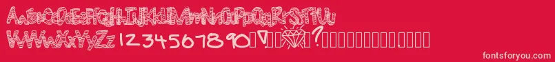 Diamondlife-Schriftart – Rosa Schriften auf rotem Hintergrund