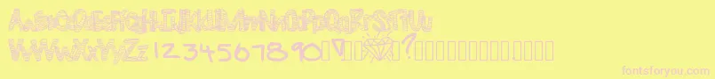 Diamondlife Font – Pink Fonts on Yellow Background