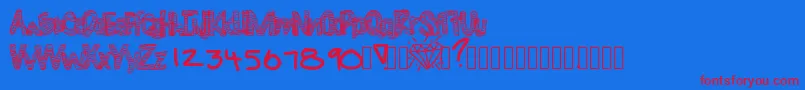 Diamondlife Font – Red Fonts on Blue Background