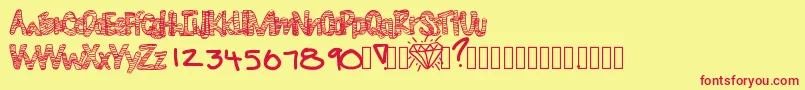 Diamondlife Font – Red Fonts on Yellow Background