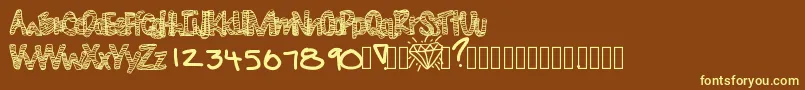 Diamondlife Font – Yellow Fonts on Brown Background